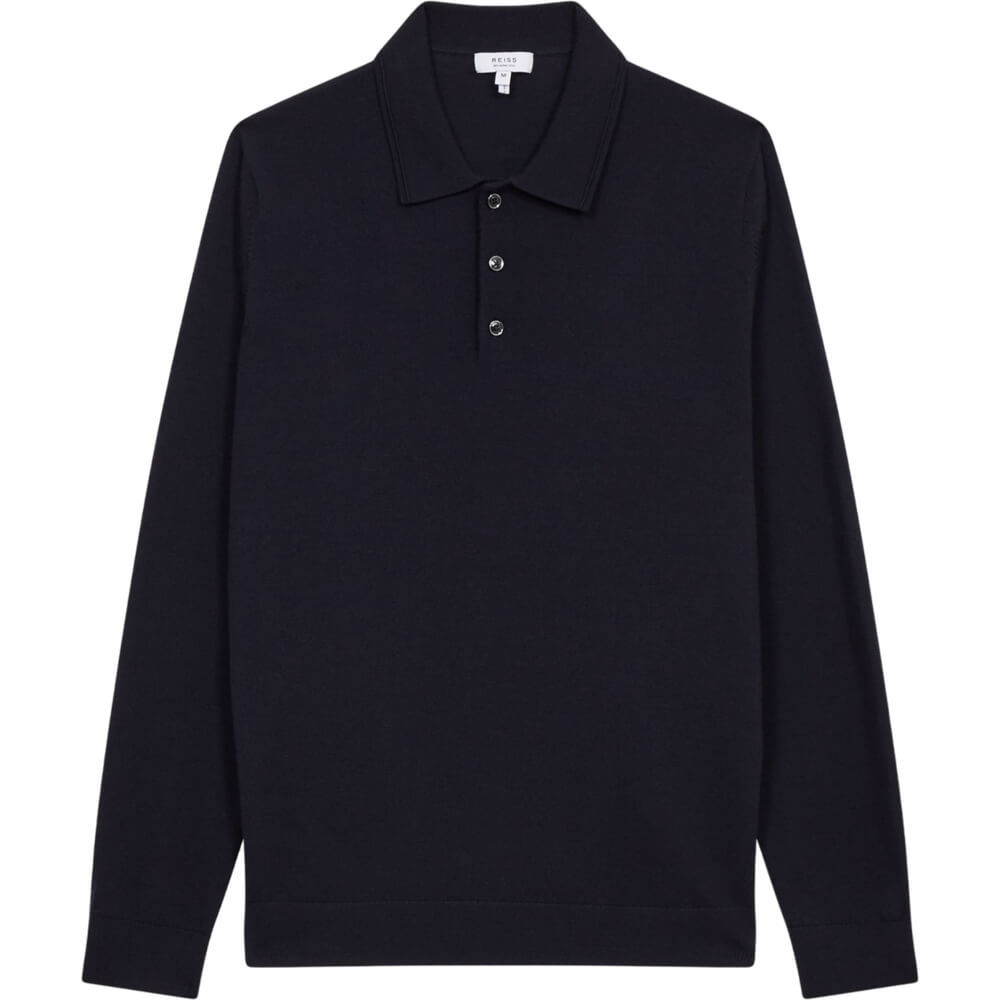 REISS TRAFFORD Soft Merino Wool Polo Shirt